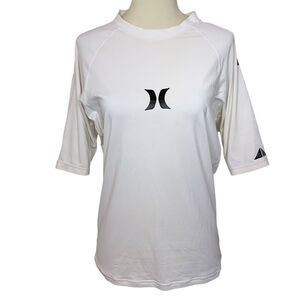 HURLEY Tee Crew Neck UPF 40+ White Athletic Size XL